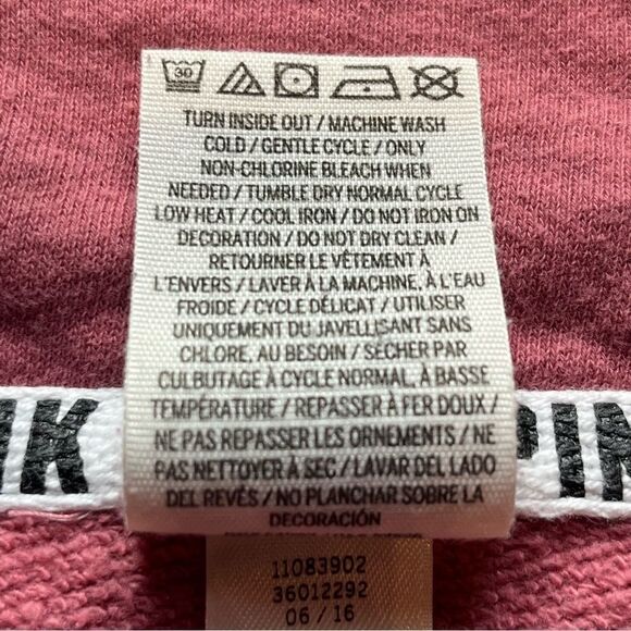 Pink Women's  Light Sweatshirt 1/2 Zip Gray/Pink/Cream Size XS - Picture 4 of 7